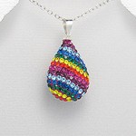Rainbow Crystal Teardrop Pendant